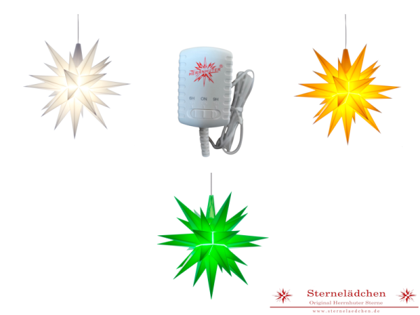 Sterne-Set A1e weiß/grün/gelb